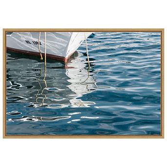 Amanti Art Boat Reflections by Richard Silver Framed Canvas Wall Art Print