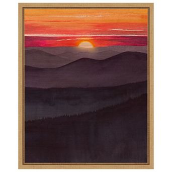 Amanti Art Layered Sunset II by Grace Popp Framed Canvas Wall Art Print
