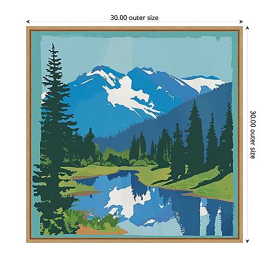 Amanti Art Mountain Reflection I by Walker Noble Framed Canvas Wall Art Print