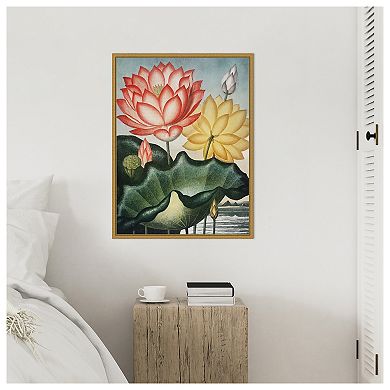 Amanti Art Temple of Flora V by Dr. robert j. Thornton Framed Canvas Wall Art Print