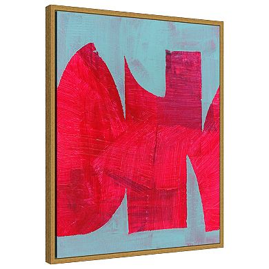 Amanti Art Magenta Ribbon I by Cartissi Framed Canvas Wall Art Print
