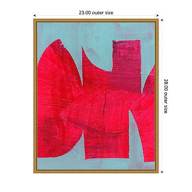 Amanti Art Magenta Ribbon I by Cartissi Framed Canvas Wall Art Print