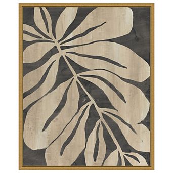 Amanti Art Bold Leaf Fossil I by June Erica Vess Framed Canvas Wall Art Print