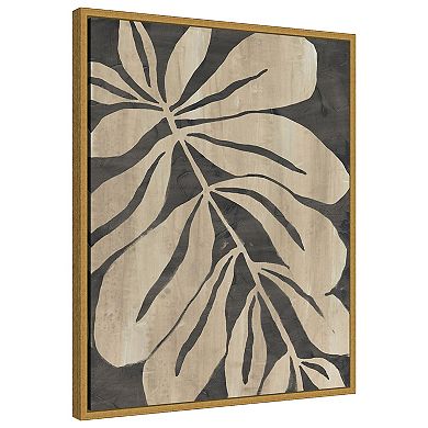 Amanti Art Bold Leaf Fossil I by June Erica Vess Framed Canvas Wall Art Print