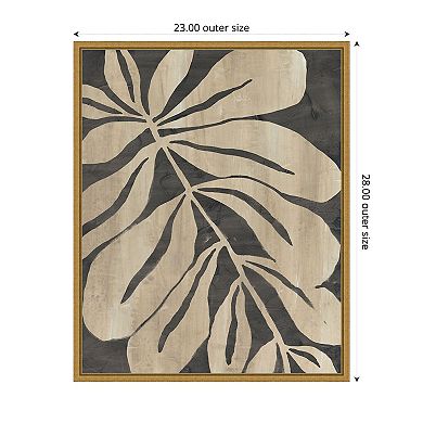 Amanti Art Bold Leaf Fossil I by June Erica Vess Framed Canvas Wall Art Print