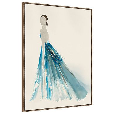 Amanti Art Blue Dress II by Lily k Framed Canvas Wall Art Print