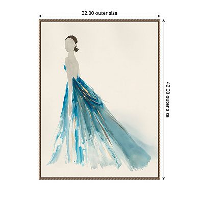 Amanti Art Blue Dress II by Lily k Framed Canvas Wall Art Print