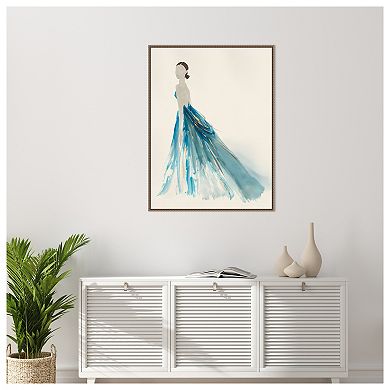 Amanti Art Blue Dress II by Lily k Framed Canvas Wall Art Print
