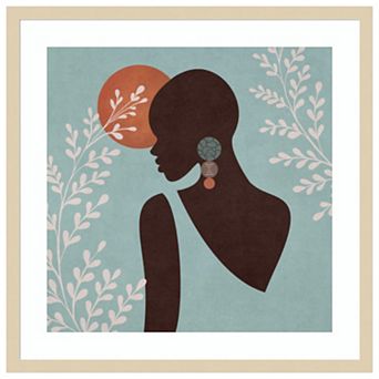 African Woman 2 by Emel Tunaboylu Wood Framed Wall Art Print