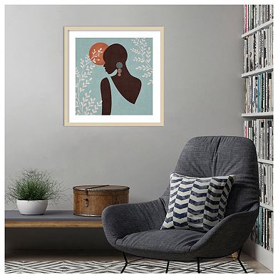 African Woman 2 by Emel Tunaboylu Wood Framed Wall Art Print