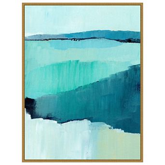 Amanti Art Cyan Reflections II by Annie Warren Framed Canvas Wall Art Print