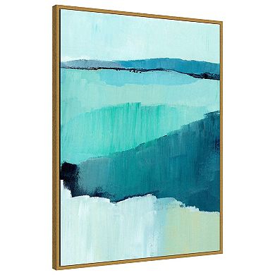 Amanti Art Cyan Reflections II by Annie Warren Framed Canvas Wall Art Print