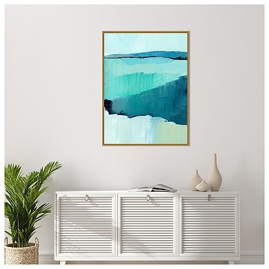 Amanti Art Cyan Reflections II by Annie Warren Framed Canvas Wall Art Print