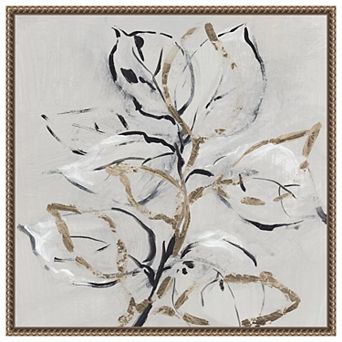 Amanti Art Golden Floral II by Lera Framed Canvas Wall Art Print