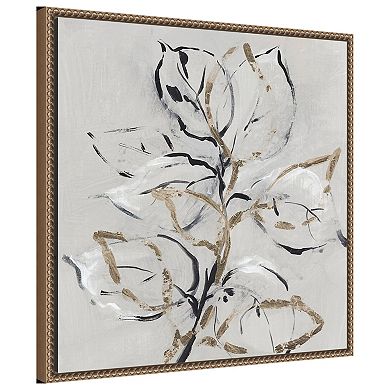 Amanti Art Golden Floral II by Lera Framed Canvas Wall Art Print