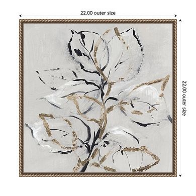 Amanti Art Golden Floral II by Lera Framed Canvas Wall Art Print