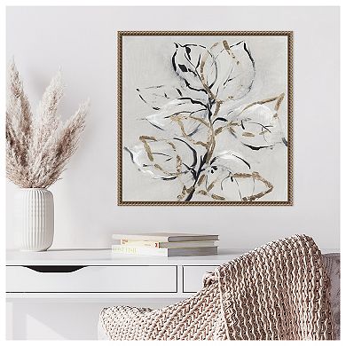 Amanti Art Golden Floral II by Lera Framed Canvas Wall Art Print