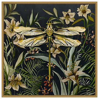 Amanti Art Whispers of the Dragonfly by Jacob q Framed Canvas Wall Art Print