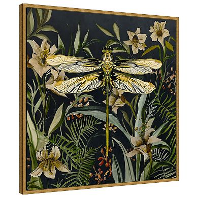 Amanti Art Whispers of the Dragonfly by Jacob q Framed Canvas Wall Art Print