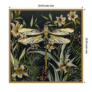 Amanti Art Whispers of the Dragonfly by Jacob q Framed Canvas Wall Art Print