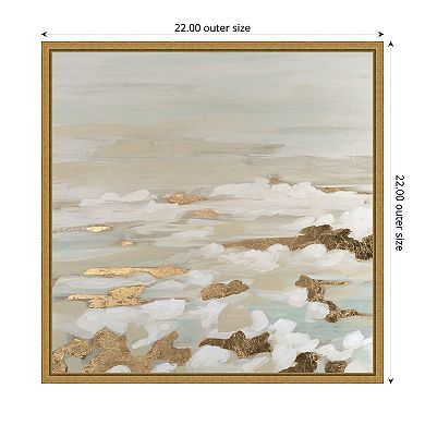 Amanti Art Gilded Surf I by June Erica Vess Framed Canvas Wall Art Print