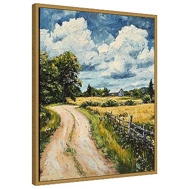 Amanti Art Impasto Rural Path by Walker Noble Framed Canvas Wall Art Print