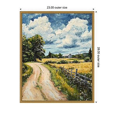 Amanti Art Impasto Rural Path by Walker Noble Framed Canvas Wall Art Print