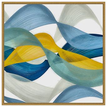 Amanti Art Horizontal Bands IV by Alonzo Saunders Framed Canvas Wall Art Print