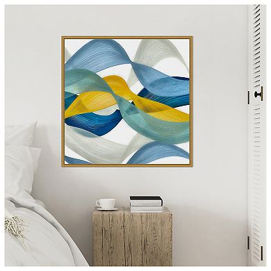 Amanti Art Horizontal Bands IV by Alonzo Saunders Framed Canvas Wall Art Print