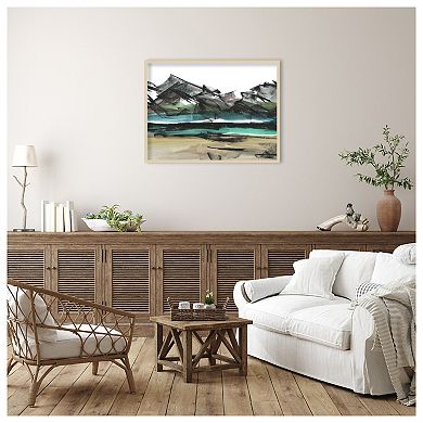 Abstract Mountain View IV by Ethan Harper Wood Framed Wall Art Print