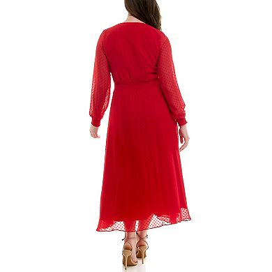 Women's Nanette Lepore Long Sleeve Jacquard Dress with Ruffle Chest