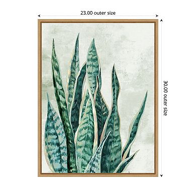 Amanti Art Reaching Snake Plant by PI Studio Framed Canvas Wall Art Print