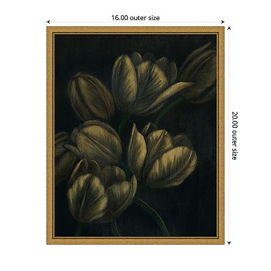 Amanti Art Gilded Tulips I by Grace Popp Framed Canvas Wall Art Print