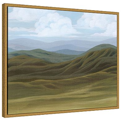 Amanti Art Blue Mountain Strata II by Grace Popp Framed Canvas Wall Art Print