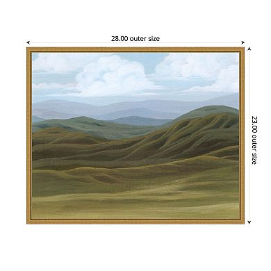 Amanti Art Blue Mountain Strata II by Grace Popp Framed Canvas Wall Art Print