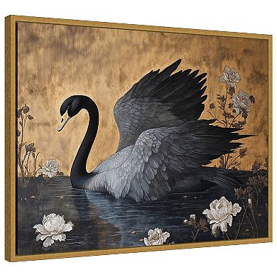 Amanti Art Dark Swans II by Jose Perez Framed Canvas Wall Art Print