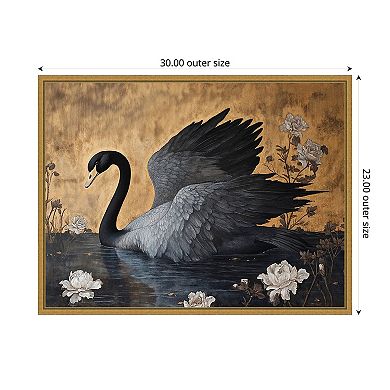 Amanti Art Dark Swans II by Jose Perez Framed Canvas Wall Art Print