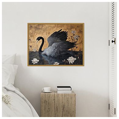 Amanti Art Dark Swans II by Jose Perez Framed Canvas Wall Art Print