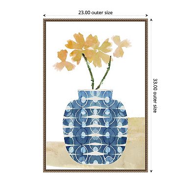 Amanti Art Colorful Decorative Pot I by Flora Kouta Framed Canvas Wall Art Print