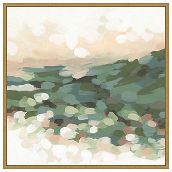 Amanti Art Green Pebble Valley II by June Erica Vess Framed Canvas Wall Art Print