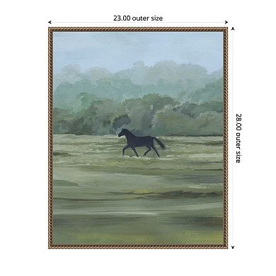 Amanti Art Rider''s Shadow II by Grace Popp Framed Canvas Wall Art Print