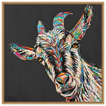 Amanti Art Custom Funny Goat I by Carolee Vitaletti Framed Canvas Wall Art Print