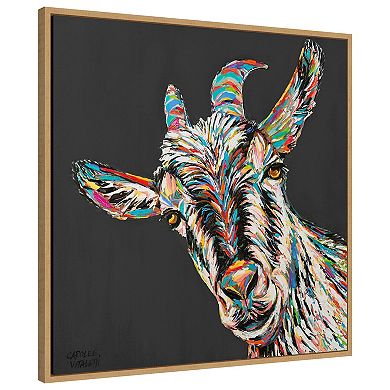 Amanti Art Custom Funny Goat I by Carolee Vitaletti Framed Canvas Wall Art Print