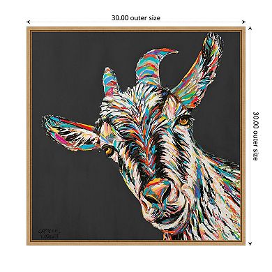 Amanti Art Custom Funny Goat I by Carolee Vitaletti Framed Canvas Wall Art Print