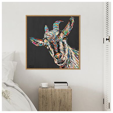 Amanti Art Custom Funny Goat I by Carolee Vitaletti Framed Canvas Wall Art Print