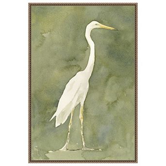 Amanti Art Emerald Heron I by Emma Caroline Framed Canvas Wall Art Print