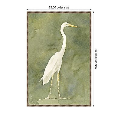 Amanti Art Emerald Heron I by Emma Caroline Framed Canvas Wall Art Print