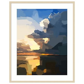 Abstract Seascape I by Emily Kalina Wood Framed Wall Art Print