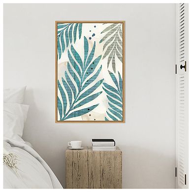 Amanti Art Limewash Palm III by Flora Kouta Framed Canvas Wall Art Print