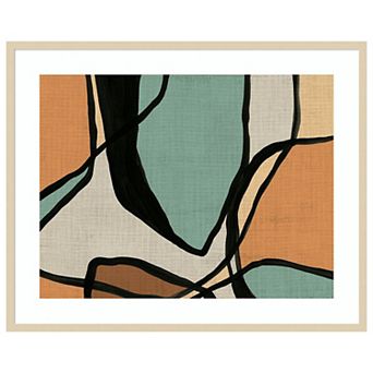 Abstract Stained Glass I by June Erica Vess Wood Framed Wall Art Print